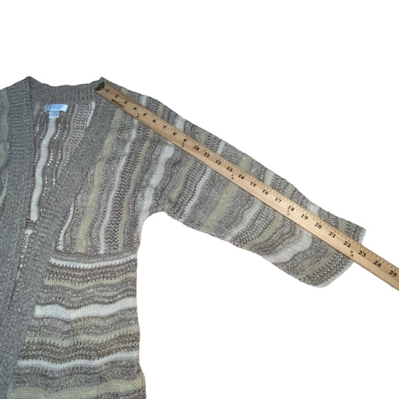 Christopher & Banks Lightweight Open Knit Tan Cardigan Sweater - Women’s Small - Picture 5 of 11